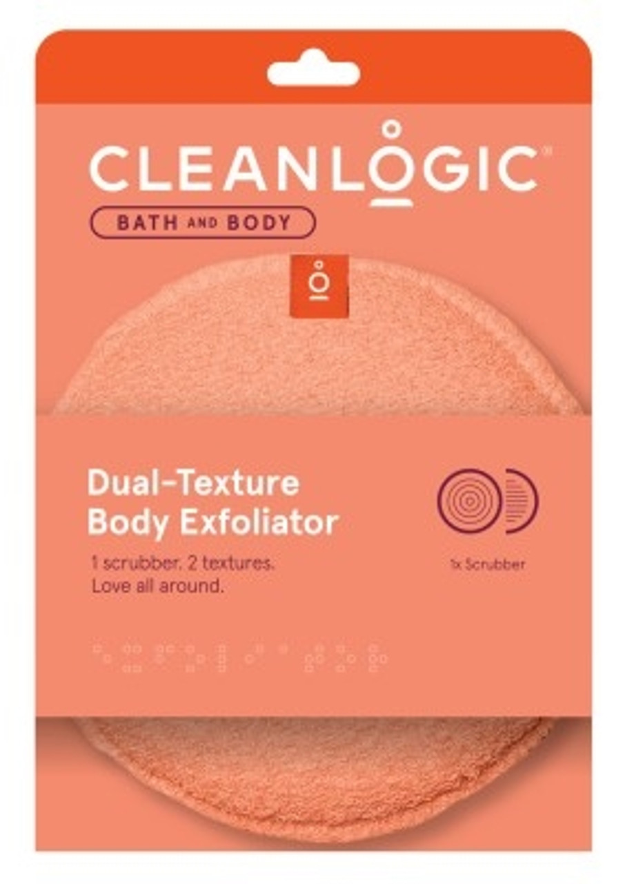 Cleanlogic Body Scrubber, Dual Texture, Round, Exfoliating