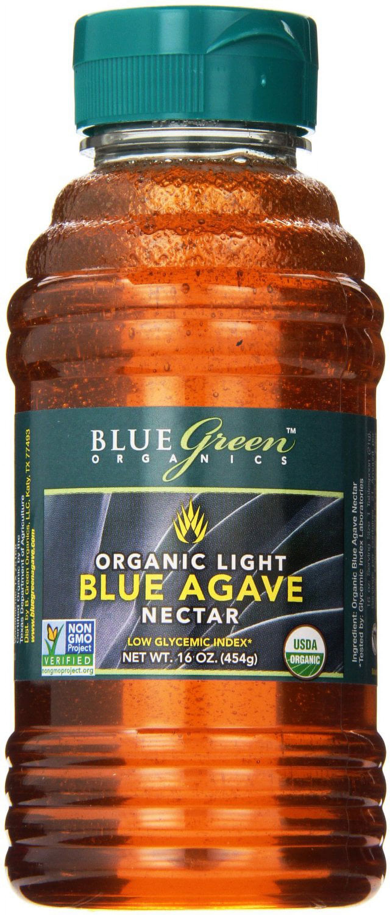 Blue Green Organics Agave Organic Nectar, Light 16 Ounce