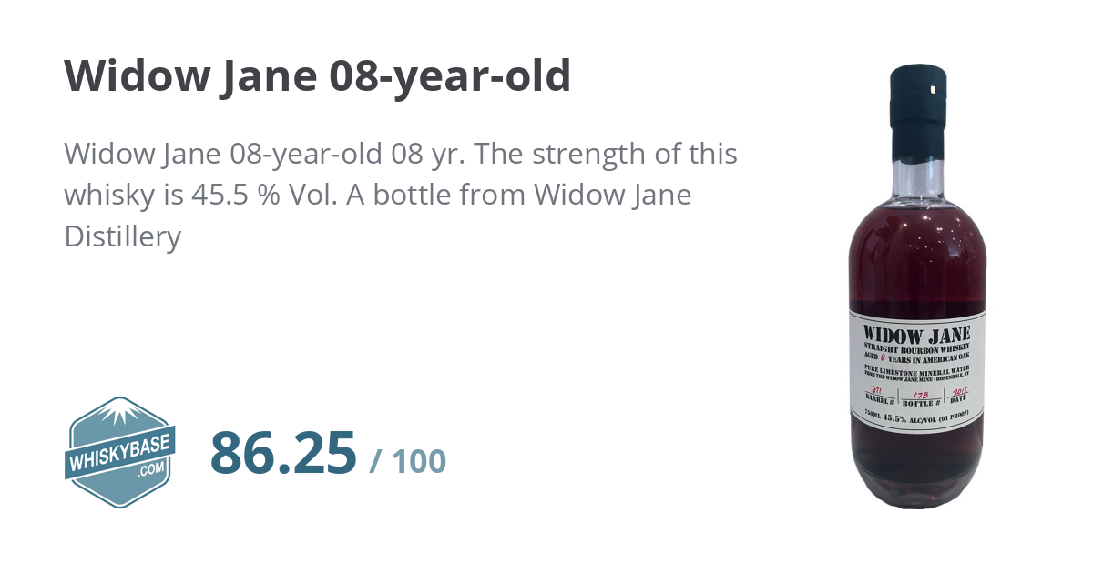 Widow Jane NV Straight Bourbon Whiskey, Aged 8 Years