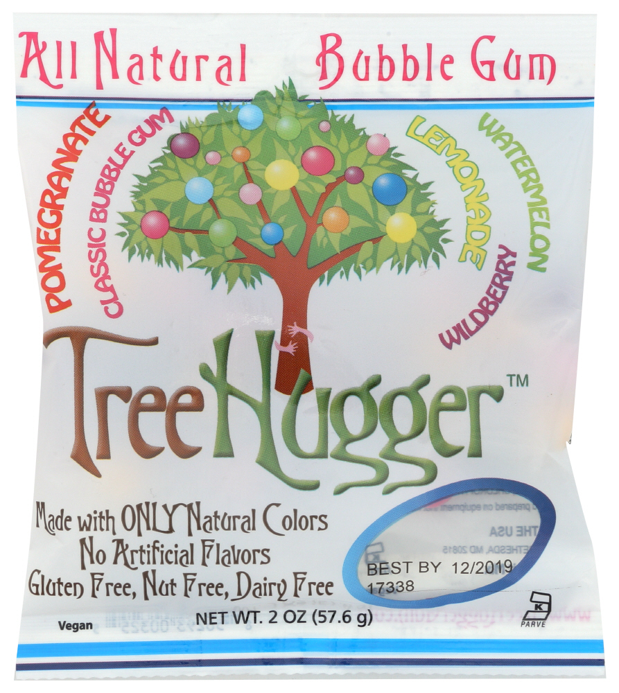 Tree Hugger Bubble Gum - Fantastic Fruit - 2 Oz - Case Of 12