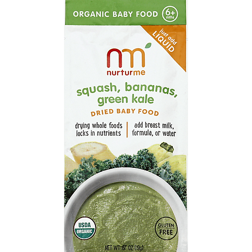 Nurturme Baby Food, Dried, Organic, Squash, Bananas, Green Kale, 6+ Months 0.67 Oz