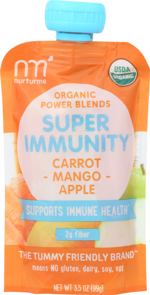 NurturMe Power Blends Super Immunity, Organic, Carrot + Mango + Apple