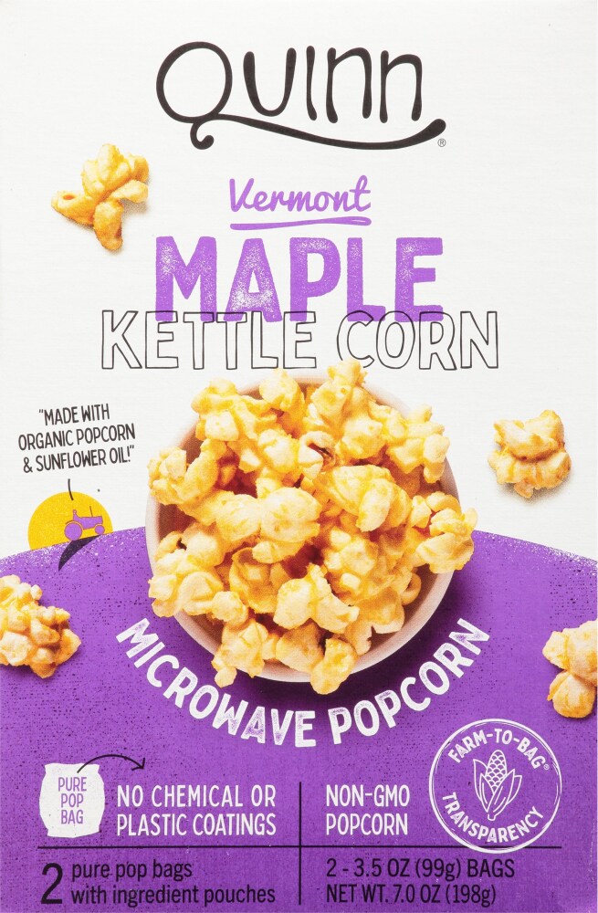 Quinn Vermont Maple & Sea Salt Microwave Popcorn