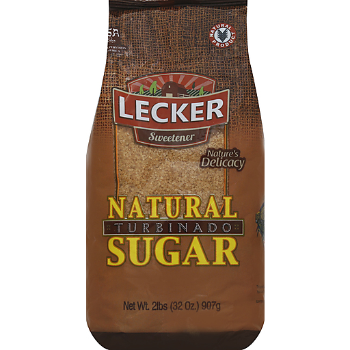 Lecker Turbinado Sugar, Natural 32 Oz