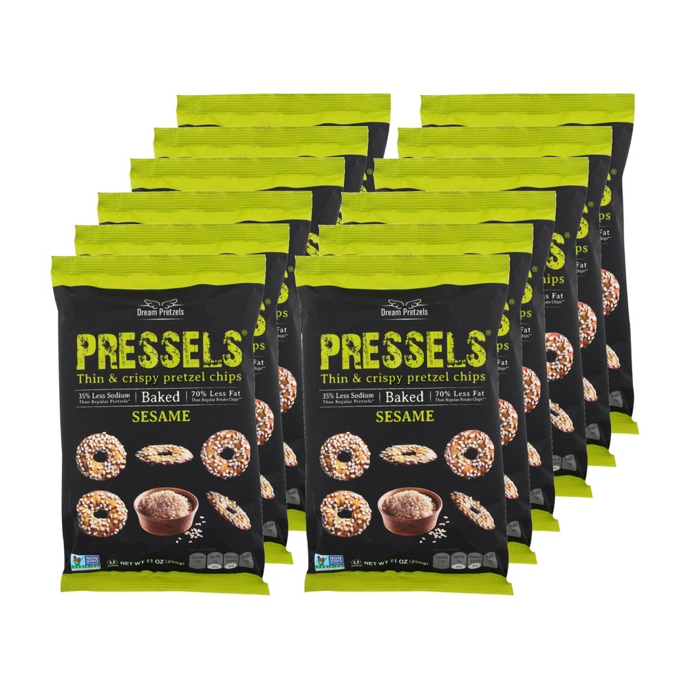 Pressel's Baked Sesame Thin & Crispy Pretzel Chips, 7.1 Oz