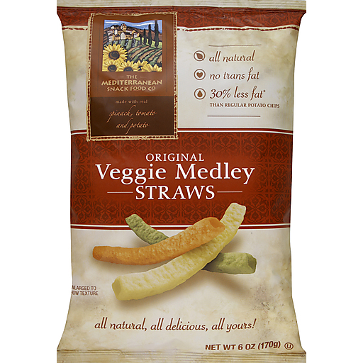 Mediterranean Snacks Straws, Original Veggie Medley