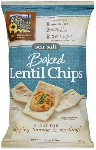 Mediterranean Snacks Chips, Baked Lentil, Sea Salt