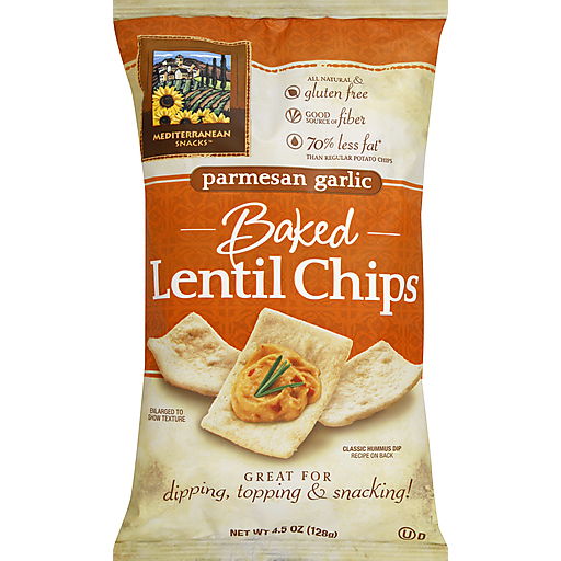 Mediterranean Snacks Lentil Chips, Baked, Parmesan Garlic 4.5 Oz