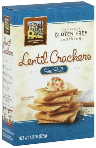 Mediterranean Snacks Gluten Free Lentil Crackers Sea Salt