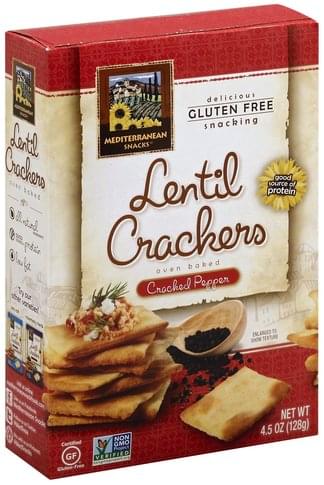 Mediterranean Lentil Crackers, Cracked Pepper 4.5 Oz