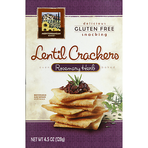 Mediterranean Snacks Crackers, Lentil, Rosemary Herb
