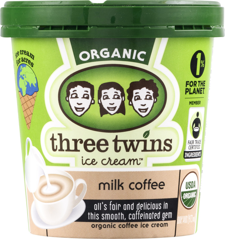 Three Twins Ice Cream, Organic, Milk Coffee