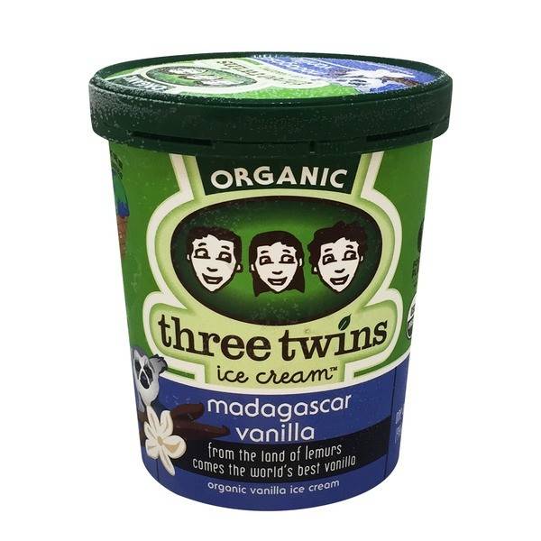 Three Twins Ice Cream, Organic, Madagascar Vanilla 1 Pt