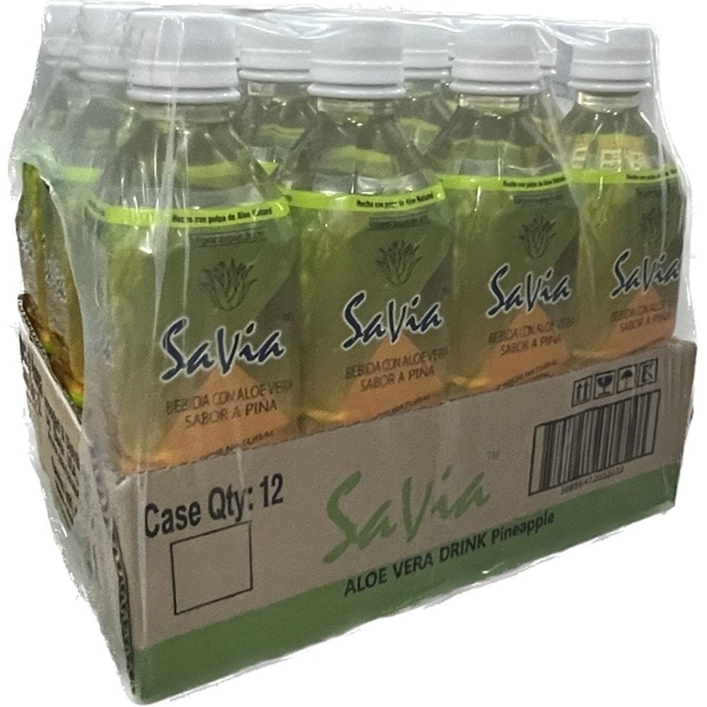 SaVia Aloe Vera Drink, Pineapple 16.9 Oz