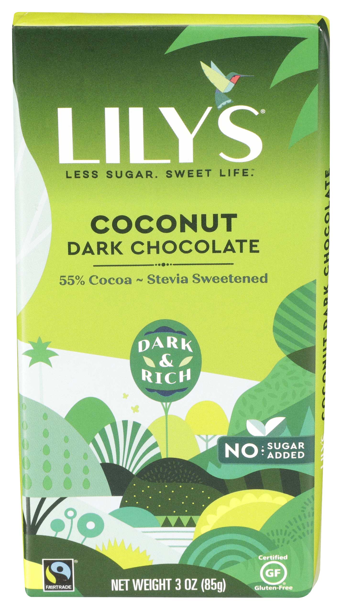 Lily's Sweets Coconut Dark Chocolate Bar 55% Cocoa 85g