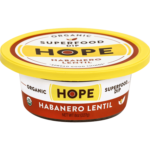 Hope Foods Dip, Superfood, Organic, Habanero Lentil