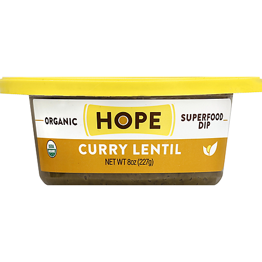 Hope Foods Dip, Superfood, Organic, Curry Lentil
