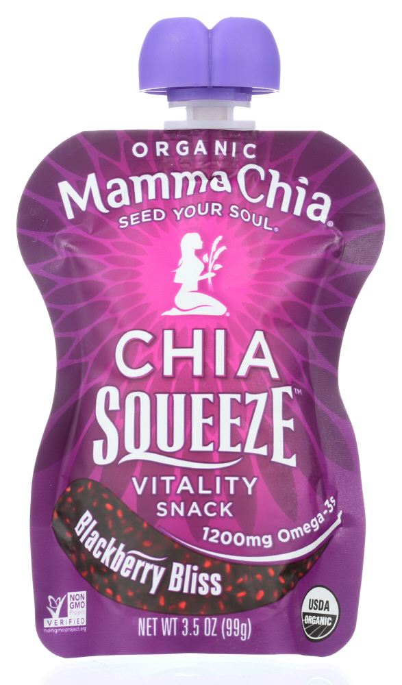 Mamma Chia Organic Squeeze Vitality Snack, Blackberry Bliss