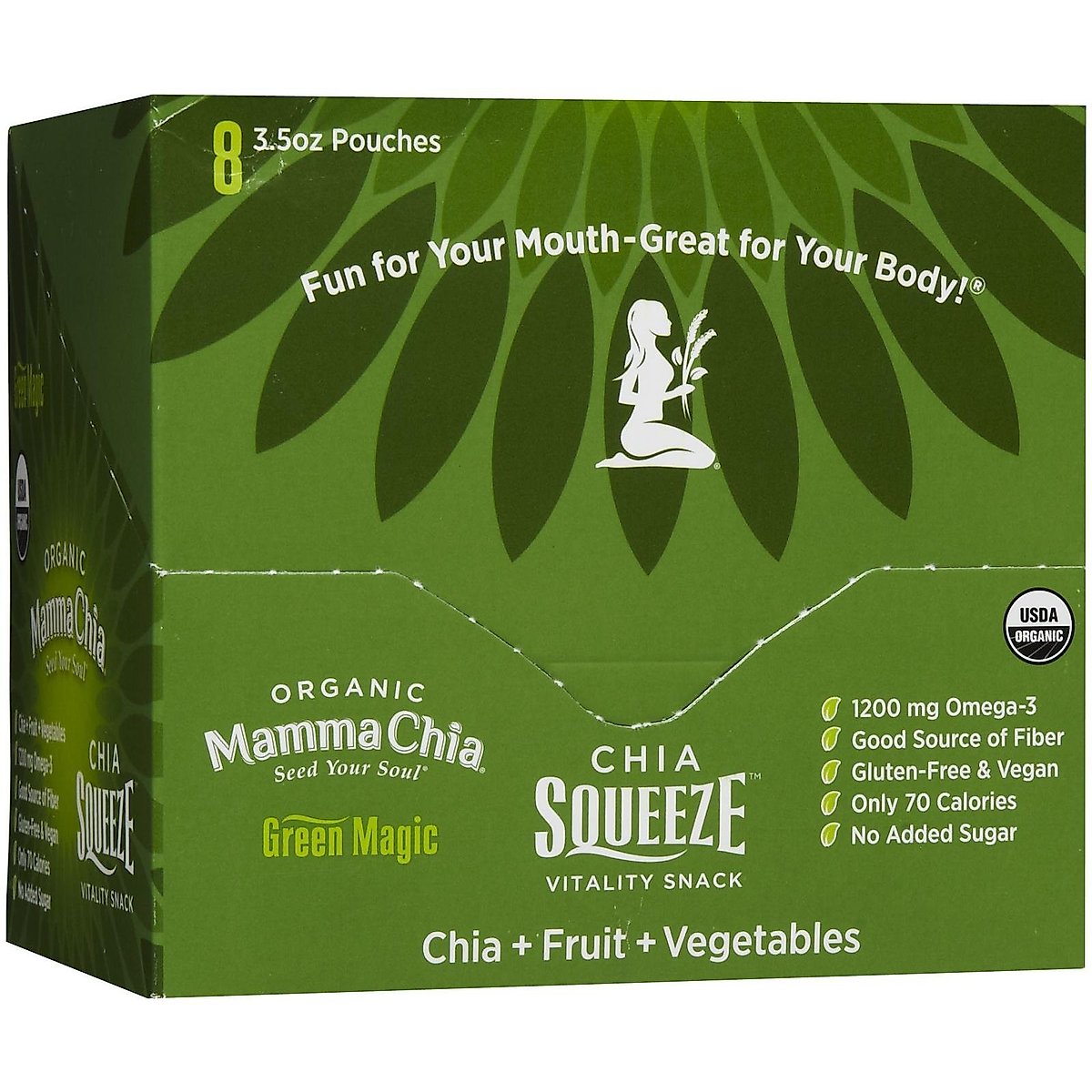 Mamma Chia Organic Squeeze Vitality Snack Green Magic
