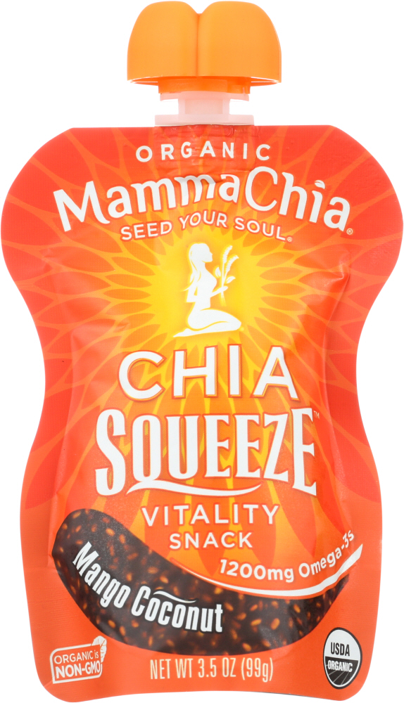 Mamma Chia Squeeze Vitality Snack, Organic, Mango Coconut