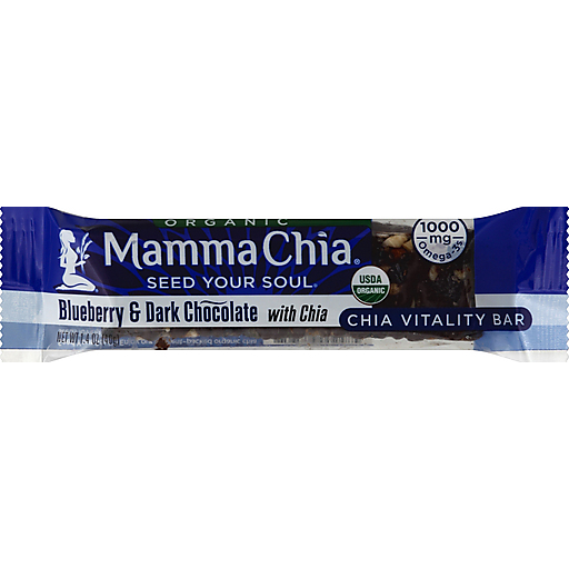 Mamma Chia Vitality Bar, Blueberry & Dark Chocolate, Organic