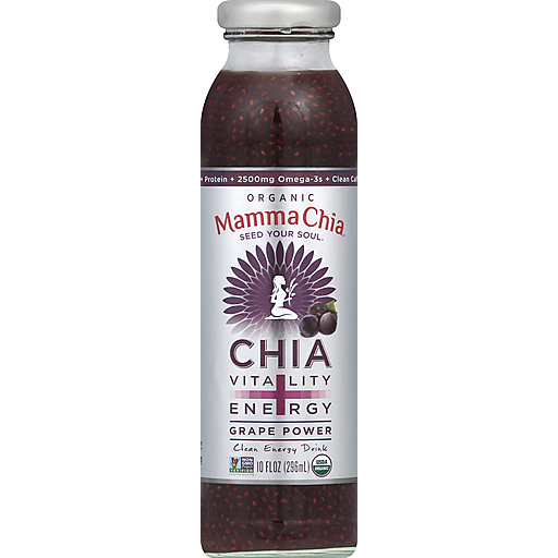 Mamma Chia Organic Grape Power Clean Energy Beverage, 10 Oz