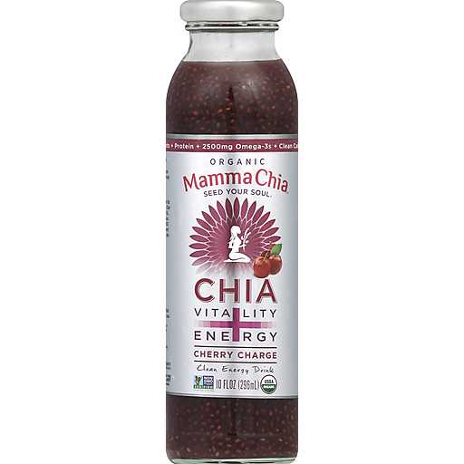 Mamma Chia Energy Drink, Clean, Organic, Cherry Charge 10 Oz