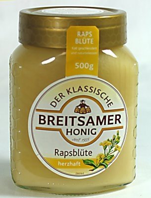 Breitsamer Creamy Honey In Jar, Rapsflower, 8.8 Ounce