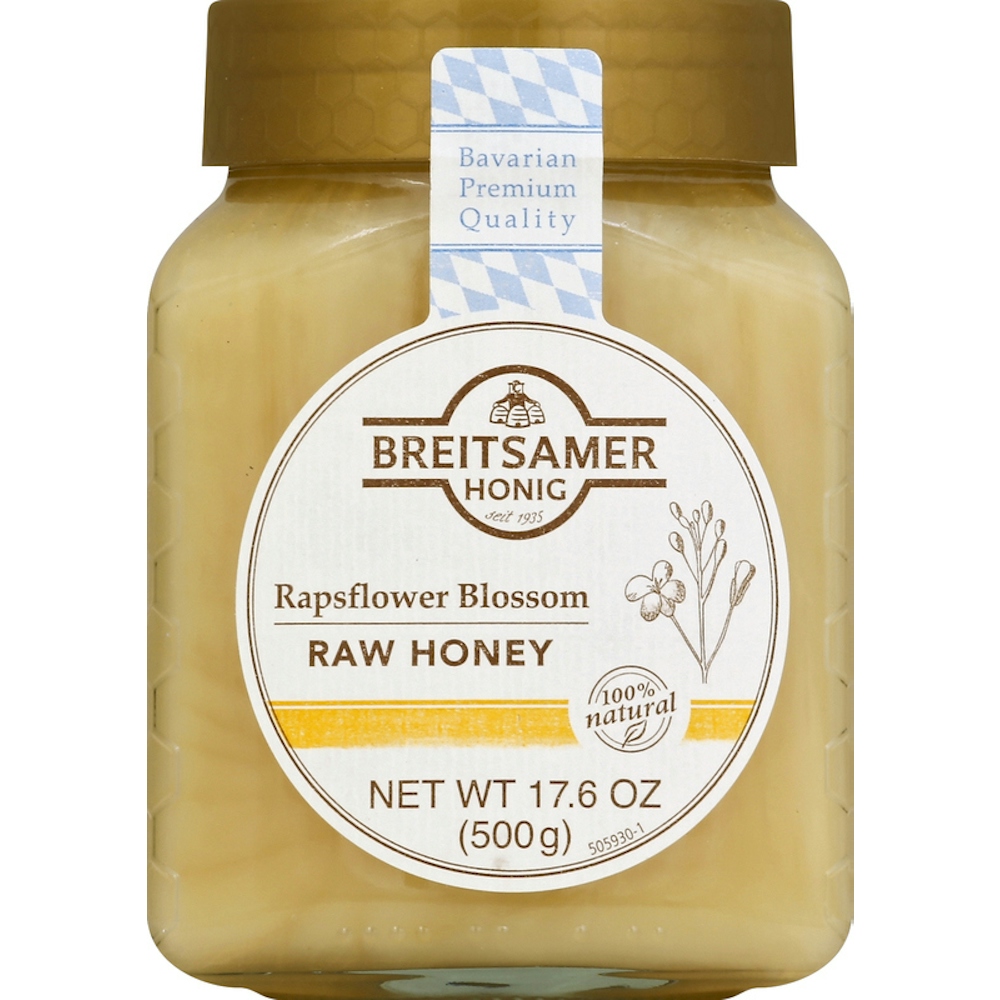 Breitsamer Creamy Rapsflower Blossom Honey Jar, 17.6 Oz