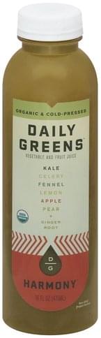 Daily Greens Harmony Vegetable And Fruit Juice - 16 Oz