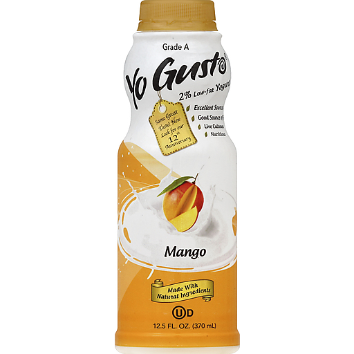 YoGusto Yogurt, 2% Low Fat, Mango 12.5 Oz