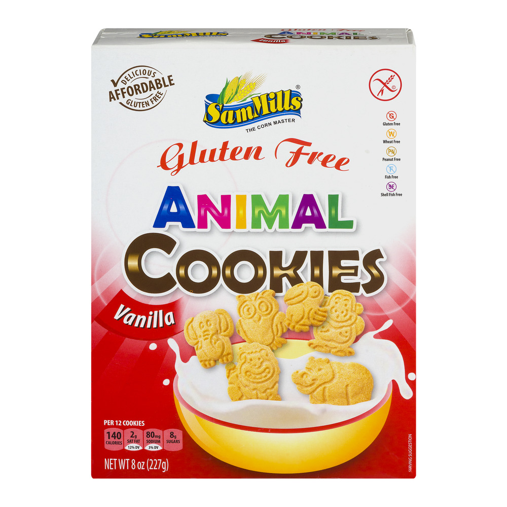 Sam Mills Gluten Free Animal Cookies Vanilla