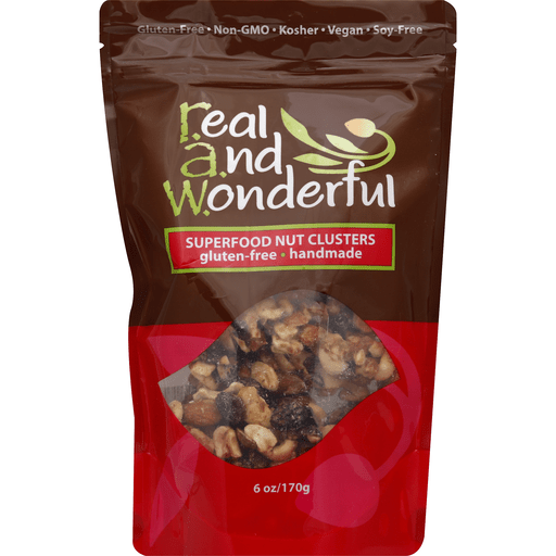 Real and Wonderful Nut Clusters, Superfood 6 Oz