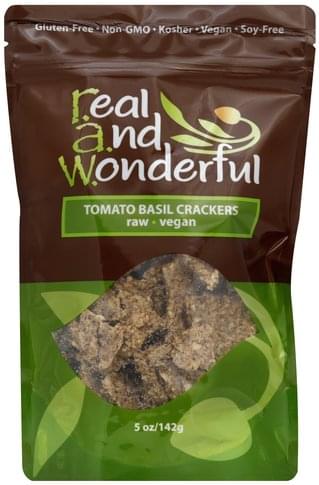 Real and Wonderful Crackers, Tomato Basil 5 Oz