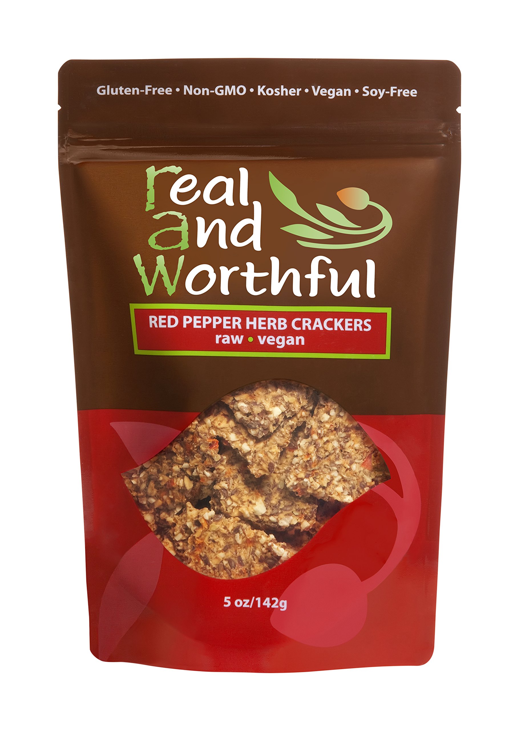 Real and Wonderful R.A.W. Worthful Raw Crackers - Red Pepper Herb - 5 Oz
