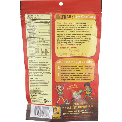 Bitsy's Brainfood Brain Food Sweet Potato Oatmeal Raisin Smart Cookies - 5oz