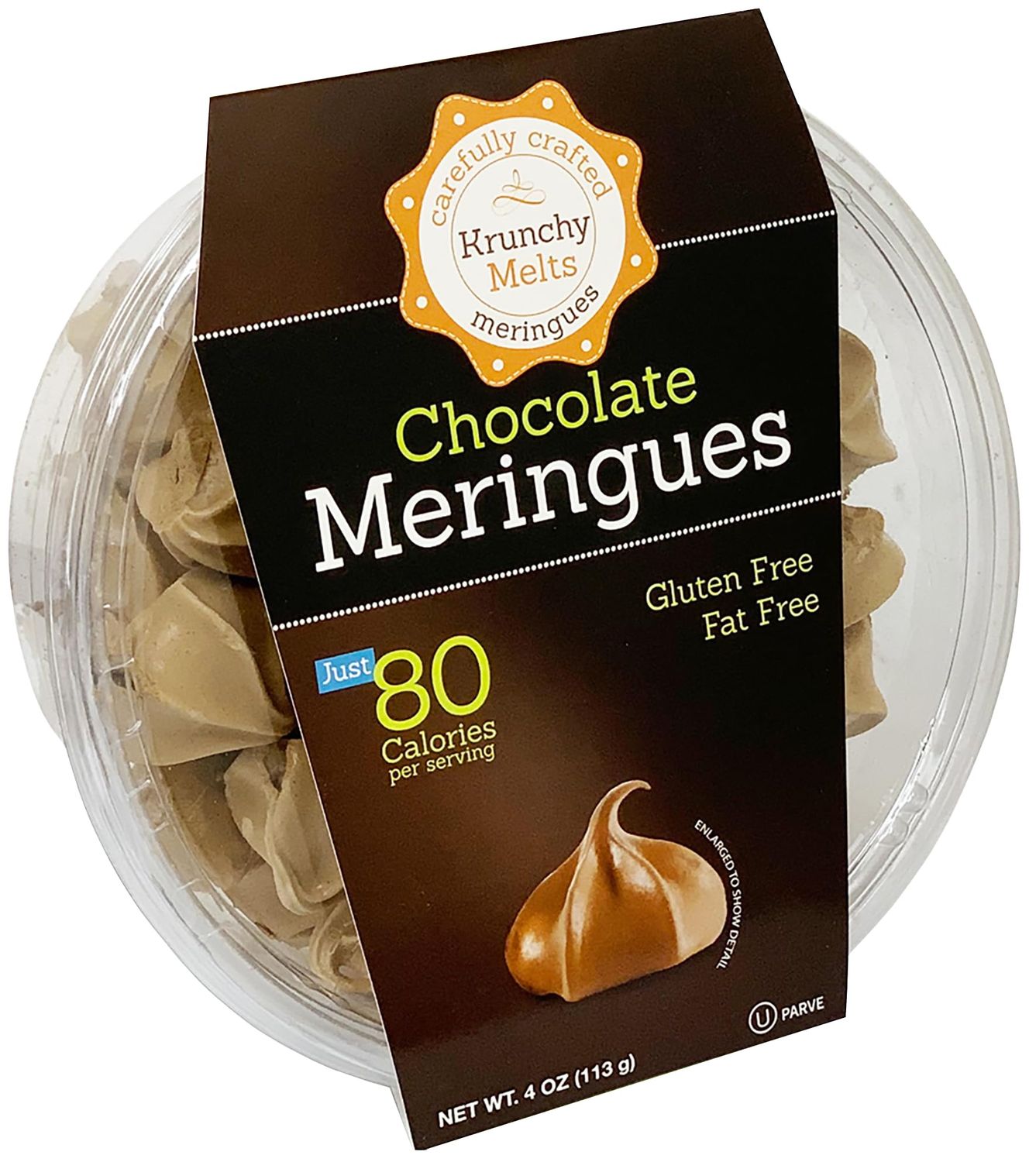 Krunchy Melts Chocolate Meringues 4 Oz Tub - 12ct Case