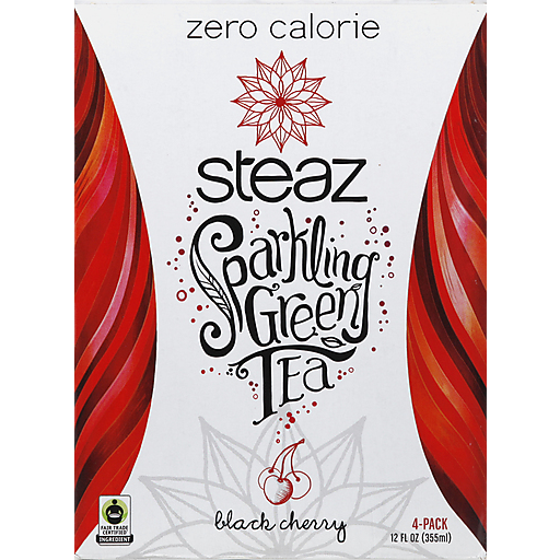 Steaz Green Tea, Sparkling, Black Cherry
