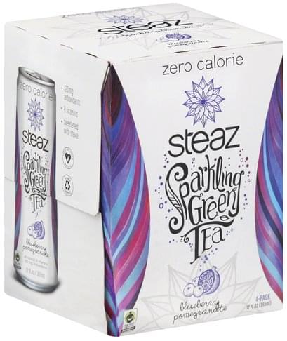 Steaz Green Tea, Sparkling, Blueberry Pomegranate