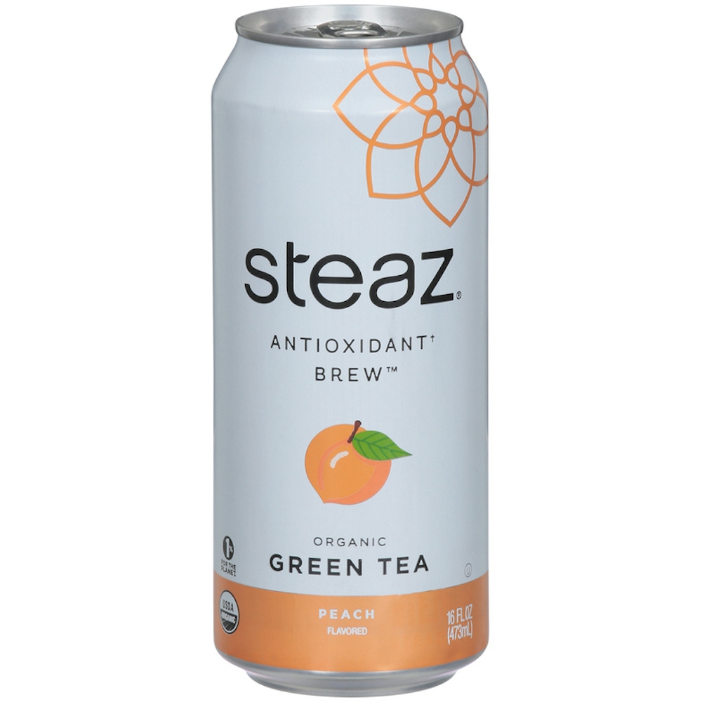 Steaz Green Tea, Organic, Peach, Antioxidant Brew 16 Fl Oz