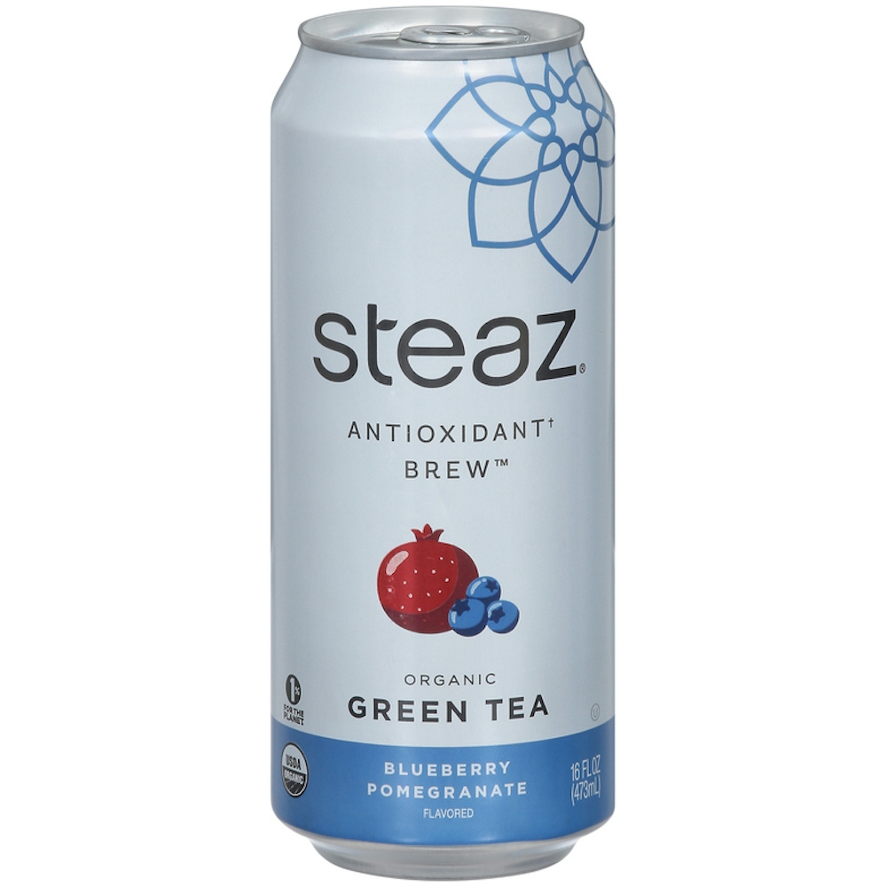 Steaz Organic Lightly Sweetened Blueberry Pomegranate Iced Green Tea, 16 Fl Oz