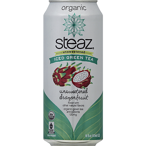 Steaz Iced Green Tea, Organic, Unsweetened Dragonfruit 16 Oz