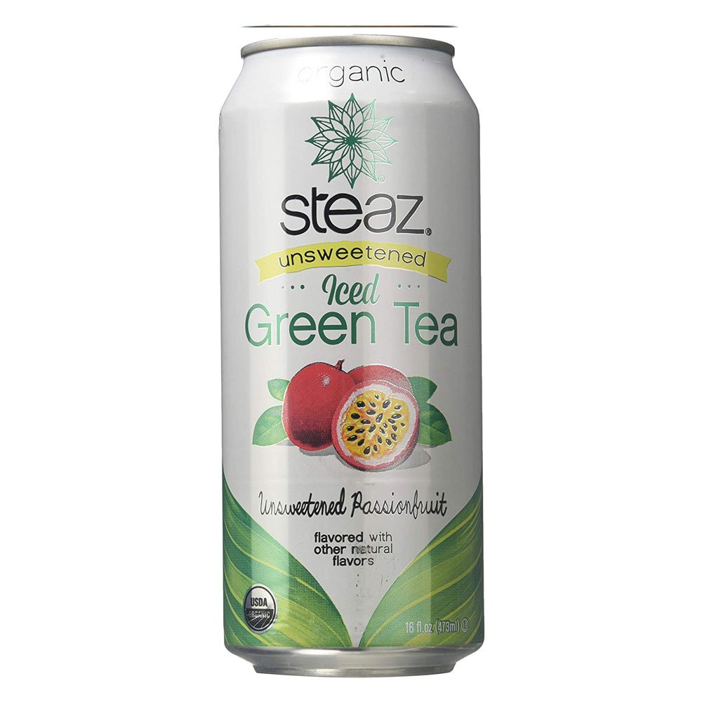 Steaz Iced, Organic, Unsweetened, Passionfruit Green Tea - 16 Oz