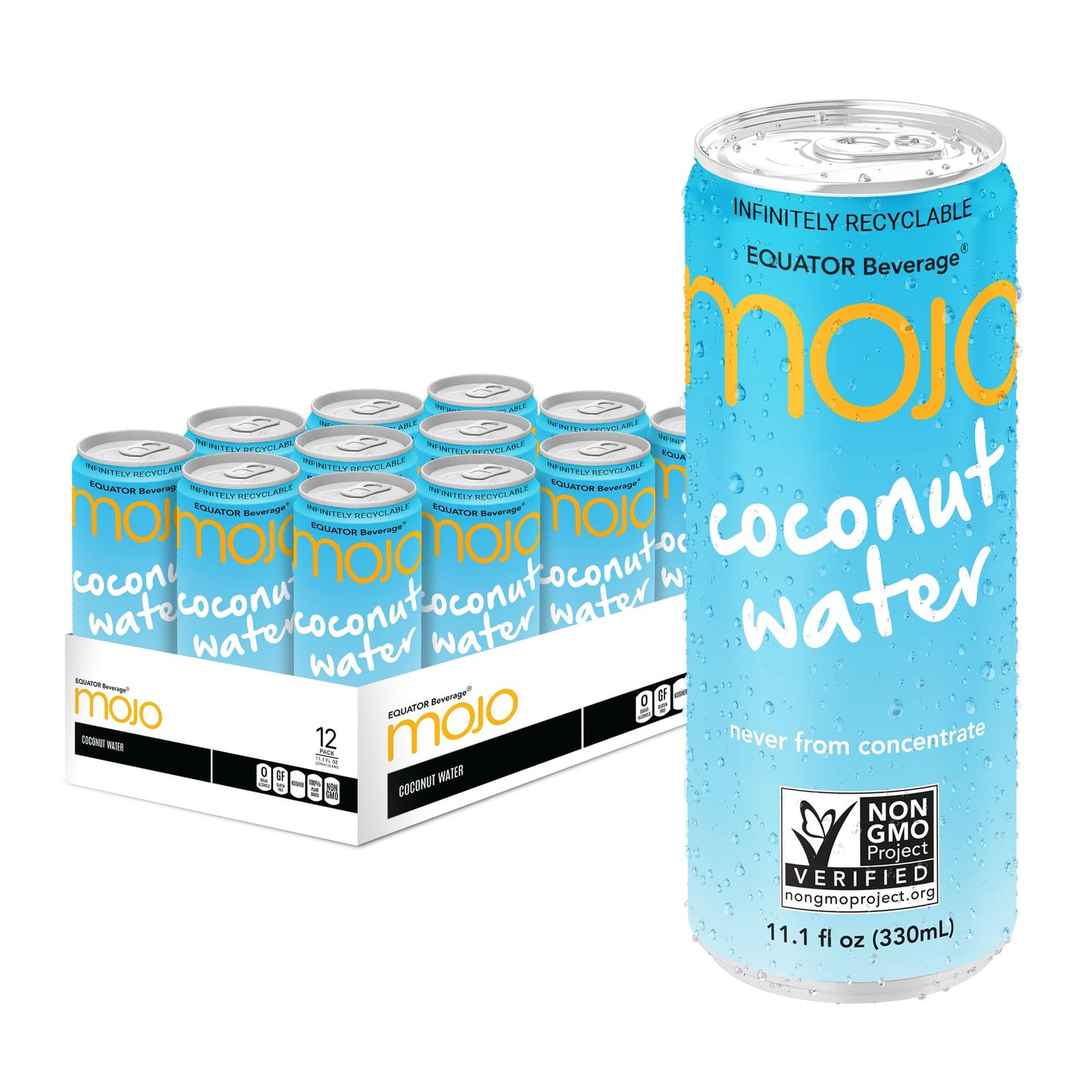 Equator Beverage Mojo Pure Coconut Water - Case Of 12 - 11.1 Fl Oz