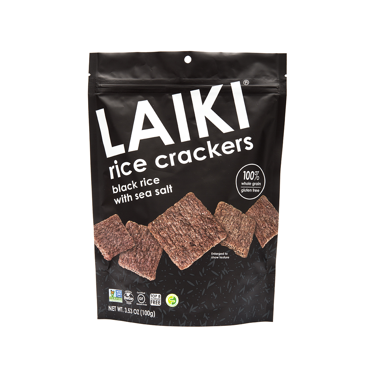 Laiki Black Rice Crackers - Case Of 8/3.53 Oz
