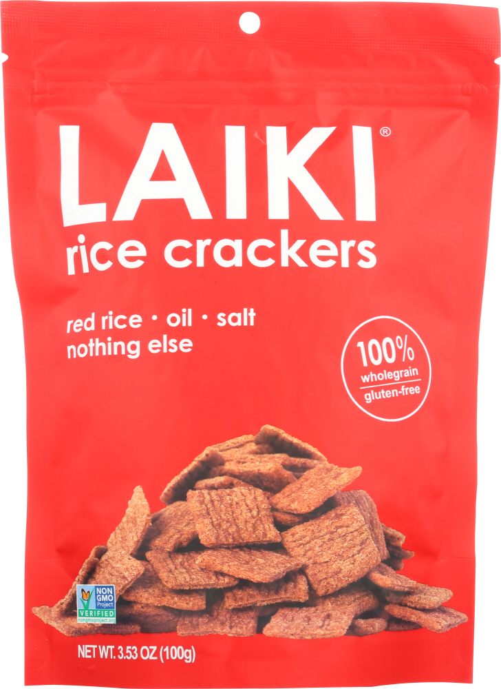 Laiki Red Rice Crackers, Sea Salt
