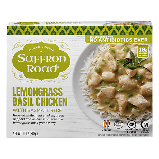 Saffron Road Lemongrass Basil Chicken, With Basmati Rice, Medium 10 Oz