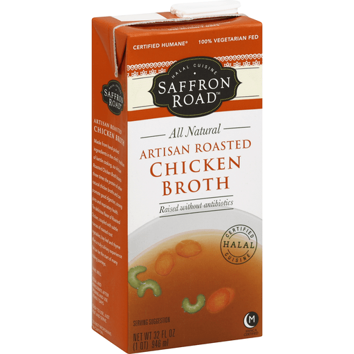 Saffron Road Artisan Roasted Chicken Broth - Case Of 12 - 32 Fl Oz