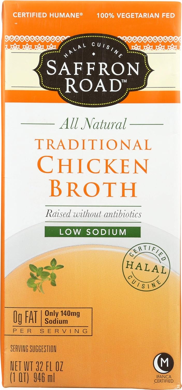 Saffron Road Traditional, Low Sodium Chicken Broth - 32 Oz