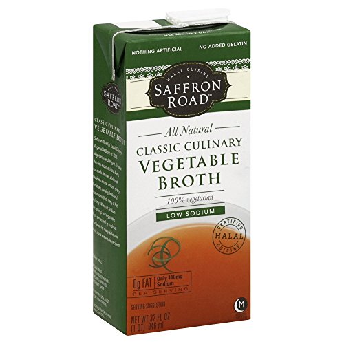 Saffron Road Classic Culinary Vegetable Broth Low Sodium, 32 Oz